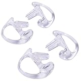 HDE Two Way Radio Ear Mold Replacement Earpiece Insert for Acoustic Coil Tube Earbud (2 Pair, 1- Medium, 1- Large) (Clear)