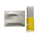 FlyItem 50Pcs Double Flat 15Pin Needles Blade For Permanent Eeybrow Tattoo Needle Tips Manual Microblading Blades Fog Eyebrow Makeup Cosmetic Tool (Double Flat 15Pin)