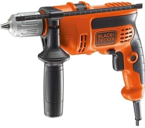 Black+Decker 600w Percussion Hammer Drill, Orange - KR604CRESK-B5, 2 Years Warranty