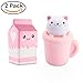 WATINC 2pcs Jumbo Food Squeeze, Slow Rising Cat Cup and Milk Squeeze Toys for Lovely Kids Party Favors, Birthday Gifts, Kawaii Cream Scented Stress Relief Kids Toys