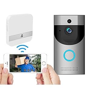WiFi Wireless Video Doorbell Camera, IP65 Waterproof