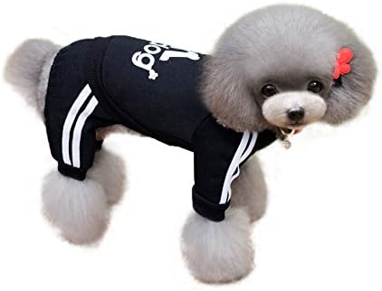 TadMart - Black Pet Hoodie adidog M (for small and big dogs,100% cotton sporty hoodie/ sportswear / hooded sweater/ warm sweater / sporty outfit for pets) (M)