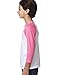 Next Level Big Boys' Raglan Baby Rib-Knit T-Shirt, X-Small, Hot Pink/ White