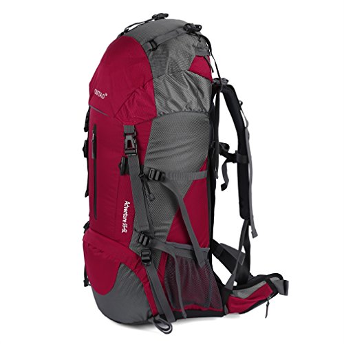 OUTAD-60L55L5L-Hiking-Backpack-Camping-Backpacking-Mountaineering-Hiking-Multi-Day-Pack-Red