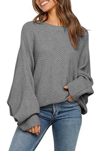 Mafulus Women's Oversized Crewneck Sweater Batwing