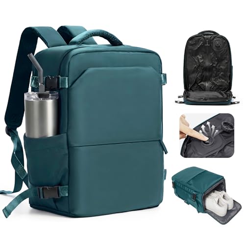 kibachev Vacuum Backpack with Pump, Airplane Cabin Travel Backpack 40 x 30 x 20 Ryanair/45 x 36 x 20 EasyJet, Portable Backpacks Women/Men, Travel Backpack, B-Electric Blue, Casual