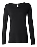 Anvil Women's Sheer Long-Sleeve Scoop Neck T-Shirt