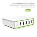 HAME 20000 mAh 5 USB Ports Portable Power Bank External Battery Charging Station for Smartphones and Tablets (White)