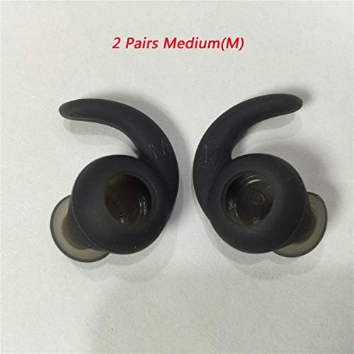 One Armor 2 Pairs Black(M) Replacement Eartips Earbuds Eargels Ear tip Bud Gel for JBL Synchros Reflect BT & Mini BT Sport Earphone