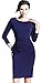 HOMEYEE Women's Chic Wear to Work Crew Neck Pencil Dress B228