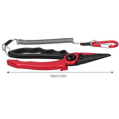 Angelzange Angelköder Zange Selbstsichernde Angelzange Hakenentferner Braid Line Cutting und Split Rings Tool(rot) – Bild 4