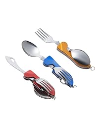 Utensilios de acampada 4 en 1   Juego de 3 utensil