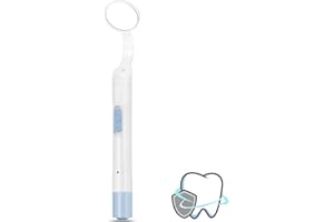 InhwRior Rechargeable LED Dental Mirror with USB Charging Function, Anti-Fog Mirror Surface, White & Yellow Dual Lighting, Detachable Design for Easy Cleaning(Blue)