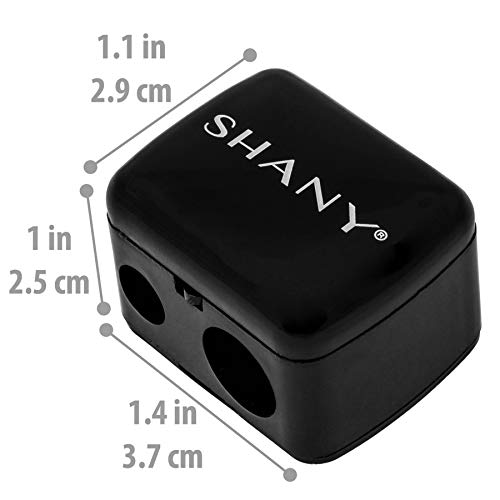 SHANY Cosmetic Pencil Sharpener - Eyeliner and Lip Pencil Dual Sharpener with Removable Lid for Traditional and Jumbo Pencils
