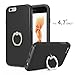 iPhone 6 Case, iPhone 6S Case, Zvedeng Ring Holder Kickstand Ring Stand Ring for Phone Non-slip Anti-Drop [Shock Absorbent] Dual Layer Defender Case Cover for iPhone 6 6s 4.7 inch Black and Grey