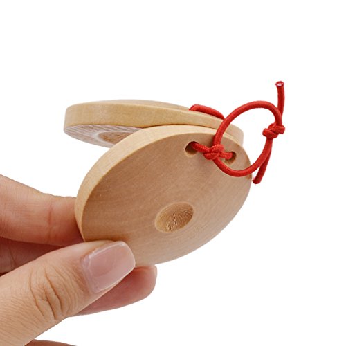 Wooden Castanets Round Finger Clappers Musical Instrument 