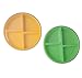 BPA-Free Divided Plates for Kids with Lids [2-Pack] - Microwave & Dishwasher Safe Lunch Containers with Lids for Balanced Meals - Plates with Dividers & Removable Fruit Section [Green/Orange]