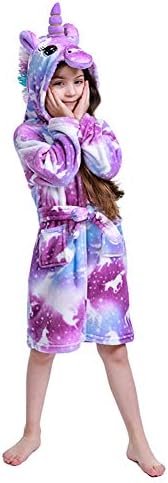 2019 Newest Unicorn Bathrobe for Girls,Premium Flannel Hooded Robe-Unicorn Gifts