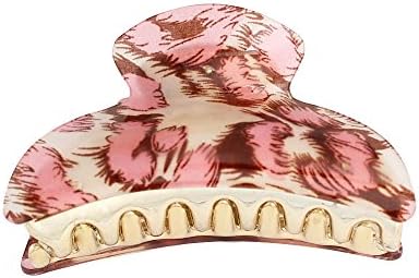 GSM Accessories Womens Color Leopard Animal Print Large Size Acrylic Hair Claw HC168-Pink