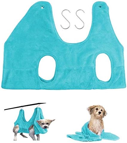 Pincuttee Dog/Cat Hammock Helper Pet 2 in 1 Towel Drying Towel Bath Towel Pet Grooming Hammock Restraint Bag for Bathing Washing Grooming Trimming Nail