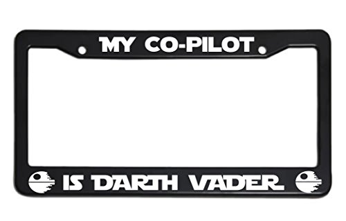 License Plate Frame My Co Pilot Is Darth Vader License