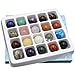 ZZKOKO Gemstones for Kids, 20PCS Handicraft Natural Gemstone Rocks Set, Mineral Polished Natural Stones from Around The World, Decorative Stones Ball Rock and Mineral Educational Collection Gem Kit