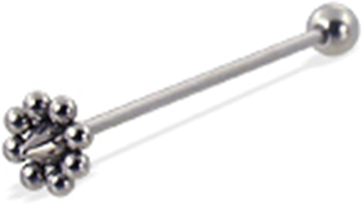 MsPiercing Single Flower Cone Long Barbell