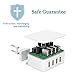 Universal USB Wall Charger 40W 4-Port with SmartID Technology, Portable Charging Station for iPhone 7/6s/iPad, External Battery Pack, Bluetooth Speaker and more, White (White)