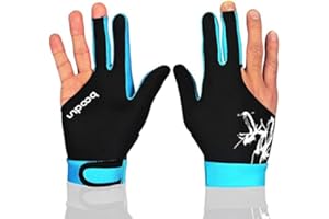 MUMIAN Man Woman Elastic 3 Fingers Show Gloves for Billiard Shooters Carom Pool Snooker Cue Sport - Wear on The Right or Left Hand 1PCS