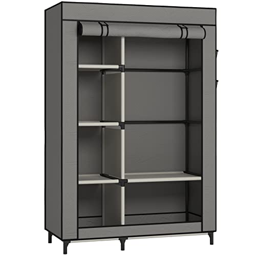 Buzowruil Canvas Wardrobe Portable Closet Wardrobe Clothes Storage with