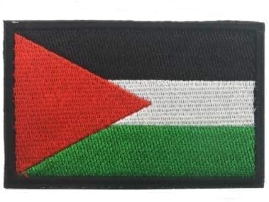 Palestinian Flag Military Patch Fabric Embroidered Badges Patch Tactical Stickers for Clothes with Hook & Loop