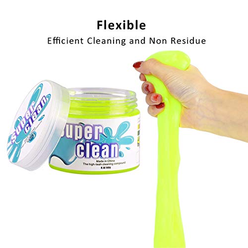 Sendida Car Cleaning Putty Detailing Glue - Auto Interior Magic Cleaner Putty Slime Detailer Mud Dust Remover Gel for PC Tablet Laptop Keyboards Car Vents Cleaner Goop - Green