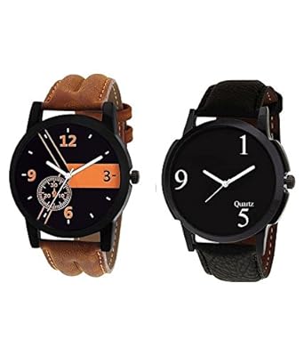 Analogue Multicolor Dial Mens Watch (Pack of 2)