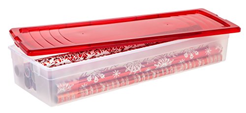 IRIS 30" Gift Wrap Storage Box, Red