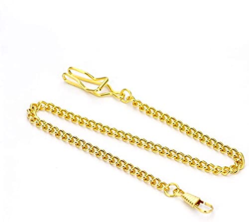 Boilly Clip Pocket Watch Chain Watch Vintage Metal Alloy Chain Accessory for Your Pocket Watch (Black/Silver/Bronze/Gold)