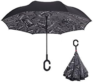NEWSPAPER PRINT UPSIDE DOWN UMBRELLA