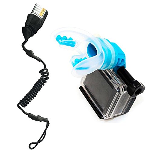 Safety Armband Leash Strap and Mouth Mount Kit for all Gopro Hero Action Cameras - Perfect for Hands Free Water Sports - Surfing Kiteboarding and More