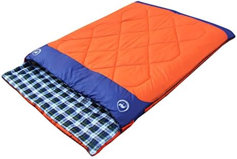Famous Juggle 14℉~40℉~60℉ Double Sleeping Bag&amp;unzipped into 2 individual sleeping bags(Orange)