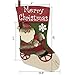 ETERAMUS Christmas Stockings Set of 3,18 inch Large Plush Character 3D Reindeer Santa Claus Snowman Snowflake Design Hanging Bags, Sock