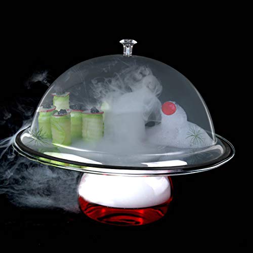 TMKEFFC Smoking Cloche Dome Cover 10 inch Lid for Smoke Infuser Specialized Accessory for Smoker Gun Smoking Infusion Plates, Bowls and Glasses, Transparent - Thumbnail 6