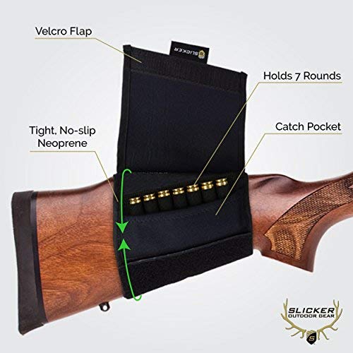 Alpine Innovations AmmoSlicker - Buttstock Ammo Pouch (Large Caliber, Stealth Shadow)