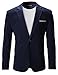 FLATSEVEN Mens Slim Fit Casual Premium Blazer Jacket (BJ102) Navy, L