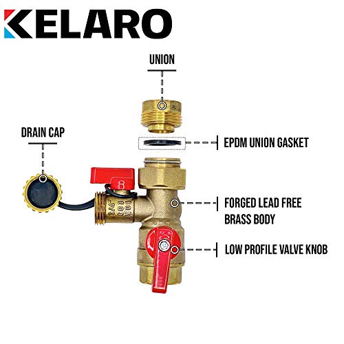 Tankless Water Heater Flushing Kit and Service Valve Bundle by Kelaro