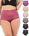 Barbra Lingerie Women's High-Waist Light Tummy Control Girdle Panties (X-Large, Silky Flower)