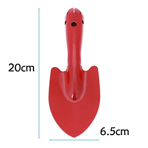 Mikolot Mini Metal Garden Hand Shovel Flower Soil Planting Kids Spade Tool(Red)