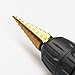 JelBo Step Drill Bit Set, HSS Cone High Speed Steel Metal Straight Groove Hole Cutting Drill Bits Sharpener, 1/4