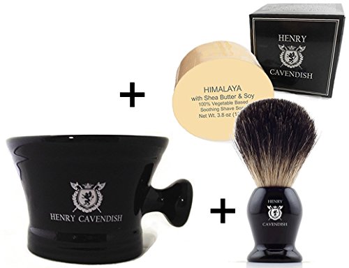 Henry Cavendish 100% Pure Badger Hair Shaving Brush. Enhance Your Shave with The Best Brush and get a Good Shaving Mug - Thumbnail 2