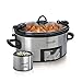 Crock pot SCCPVL619 S A 6 Quart Metallic Cooker with Hinged Lid, Black