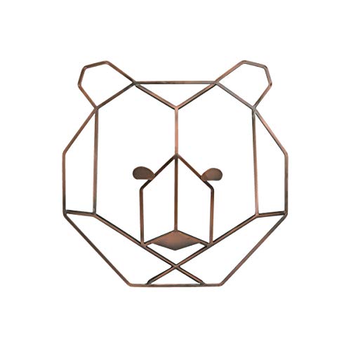 NoJo Metallic Copper Wire Shaped Bear Head Wall Art, Nursery Wall Art