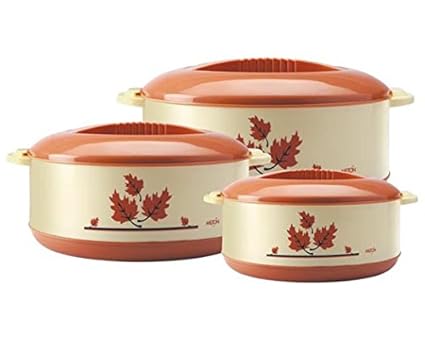 Milton Orchid Insulated Plastic Casserole Gift Set, 3-Pieces, Light Brown